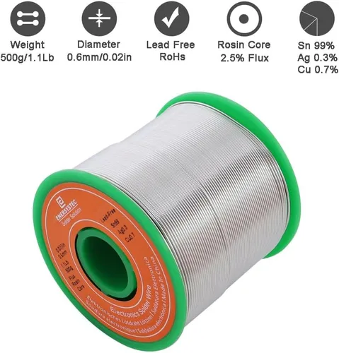 Vista 2 de Alambre de soldadura sin plomo núcleo de colofonia delgado calibre Soldadura 0.02 Diámetro Electrónica fina Alambre de soldadura Desplomo Soldadura