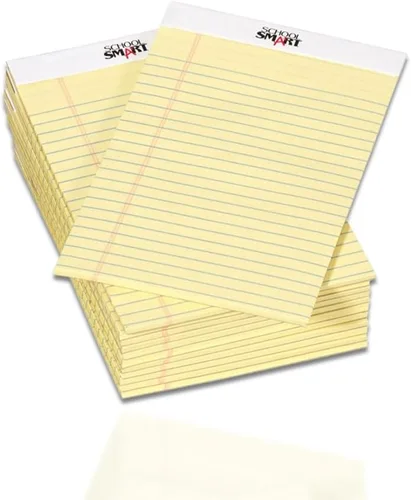 Vista 8 de School Smart Bloc de notas jurídicas junior, 5 x 8 pulgadas, 50 hojas cada una, canario, paquete de 12