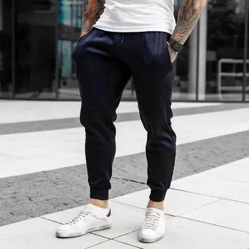 Vista 5 de MECH-ENG Pantalones de correr cónicos para hombre, entrenamiento de culturismo, pantalones deportivos ligeros de secado rápido con bolsillos