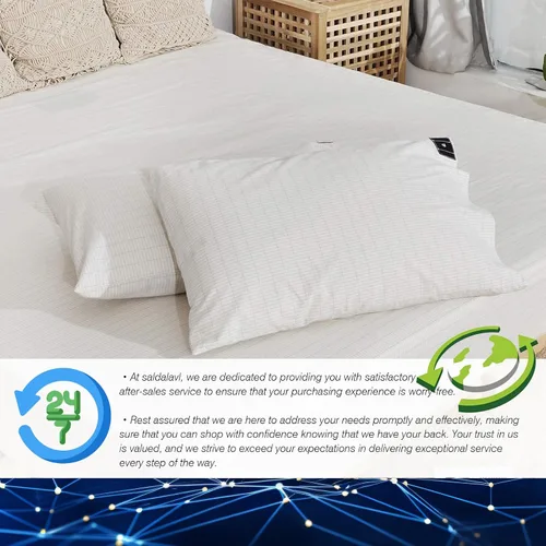 Vista 6 de Fundas de almohada Queen con cable de conexión a tierra de 15 pies, 2 fundas de almohada conductoras de fibra de algodón de fibra plateada para un