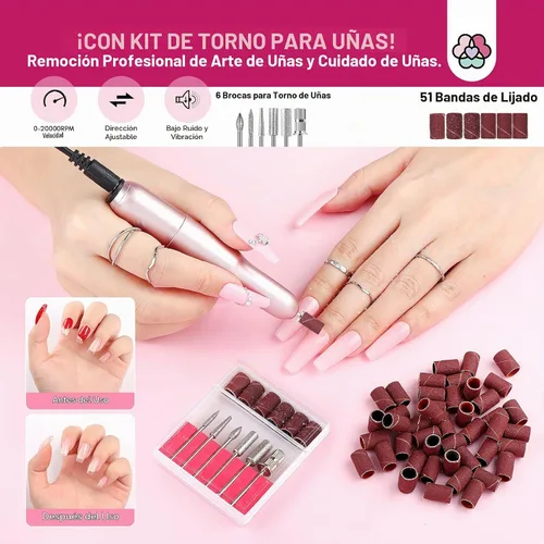 Vista 7 de Kit de Gel para Construcción de Uñas Saviland con Taladro de Uñas: Gel Constructor de Aceite de Ricino con Vitamina E en Botella, 6 Colores, 10 ml