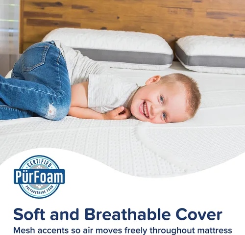 Vista 7 de Colchón de espuma de memoria Gel-Max UltraPlush de 10 pulgadas, diseño chulo, de Perfect Cloud, Memory Foam, Blanco, gris Cooling gel memory foam