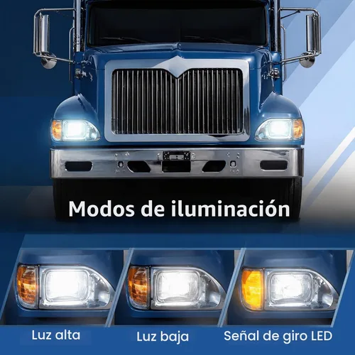 Vista 3 de High Soar Conjunto de faros LED para International 5900 9200 9400, faros delanteros de luz alta y baja, proyector de señal de giro de repuesto