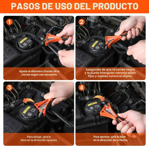 Vista 2 de ValueMax Llave de correa de 2 piezas, juego de llaves de filtro de aceite Naranja