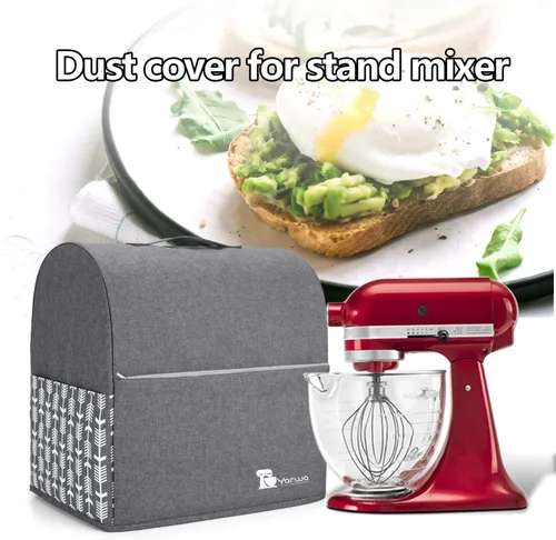 Vista 8 de Yarwo - Cubierta para mezclador compatible con KitchenAid de 4,5 qt y todos los modelos de 5 qt, cubierta protectora contra el polvo con asa Gris