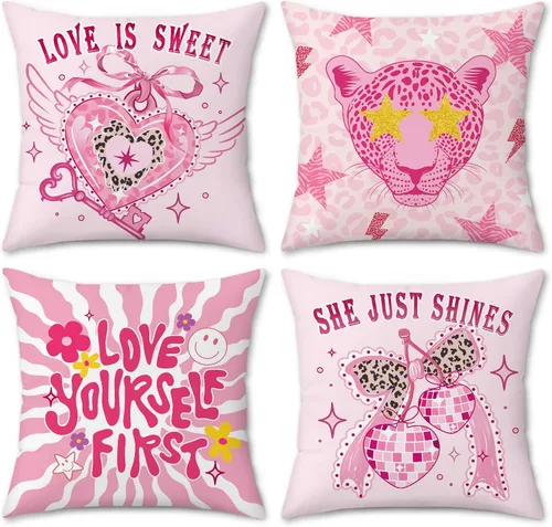 Vista 7 de Bonhause Juego de 2 fundas de almohada de cola de sirena de 18 x 18 pulgadas, fundas de almohada decorativas con diseño de conchas de mar y conchas