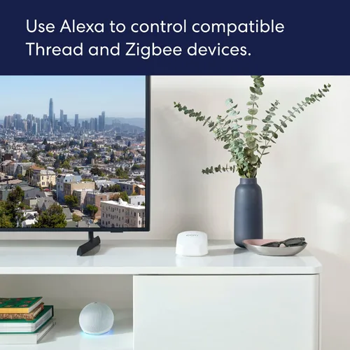 Vista 7 de Router wifi Amazon eero 6+ mesh como nuevo. Admite planes de internet de hasta un gigabit, cobertura de hasta 1500 pies² (139 m²), conecta más de 75