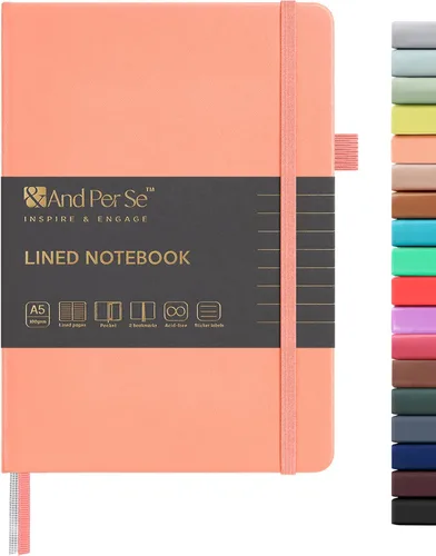 Vista 107 de ⩓ Per Se Cuaderno de Diario con Líneas (3 Paquetes), 160 Páginas Papel Grueso 100GSM, A5 Tapa Dura Cuadernos con Rayas Universitarias para Escribir