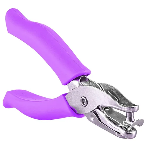 Vista 14 de Enday - Perforadora perforadora de agujeros de 1/4 pulgadas con asas de agarre suave para papel y manualidades, forma de círculo redondo, para niños