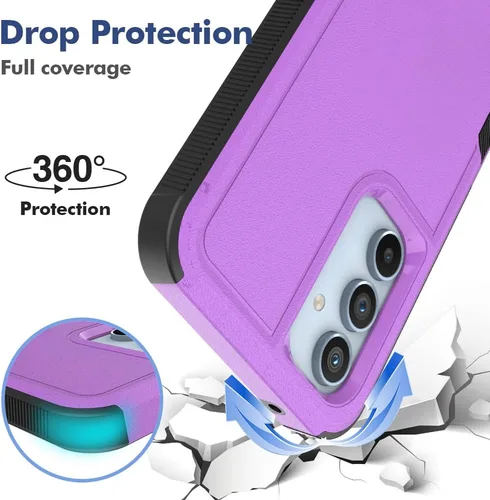 Vista 23 de Jeylly Compatible con Samsung Galaxy A22 5G Funda, Funda Samsung A22 5G con 2pcs protectores de pantalla de vidrio templado