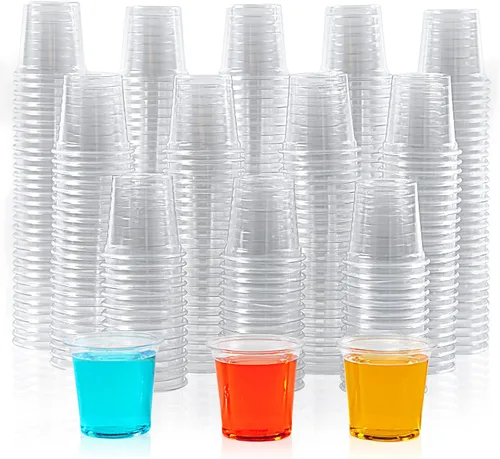Vista 8 de Lilymicky paquete de 500 unidades de vasos de chupito de plástico de 1 onza, vasos desechables transparentes de 1 onza para vodka, whisky, tequila