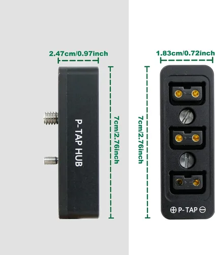 Vista 2 de Alvin's Cables D-tap Splitter P-Tap HUB Cable Dtap macho a tres puertos D tap hembra Cable divisor con roscas de tornillo para cámaras ARRI RED Z