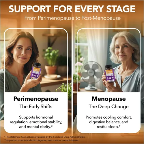 Vista 8 de Suplemento completo de apoyo para la menopausia para mujeres Sinbiótico de menopausia con cohosh negro, Dong Quai, raíz de ruibarbo Ayuda a