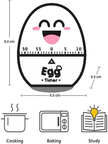 Vista 2 de Temporizadores de maquinaria de huevos de dibujos animados lindos 60 minutos temporizador de cocina mecánica reloj contadores de alarma ruidosos Azul
