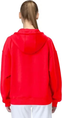 Vista 2 de Sudadera con capucha de forro polar de algodón suave para mujer, sudadera casual de color sólido con bolsillos S-2XL