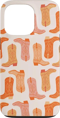 Vista 10 de Cowboy Boot Illustration Preppy Western in Orange Case for iPhone 17