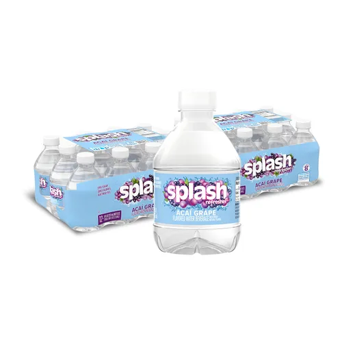 Vista 12 de SPLASH REFRESHER - Agua saborizada con sabor a uva Acai, 8 onzas líquidas, paquete de botellas de plástico de 12