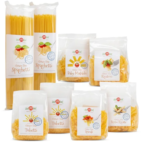Vista 11 de isiBisi Pasta Rigatoni sin gluten, paquete de 3 – Fideos artesanales de maíz y arroz – Vegano, sin OMG, fabricado en Italia