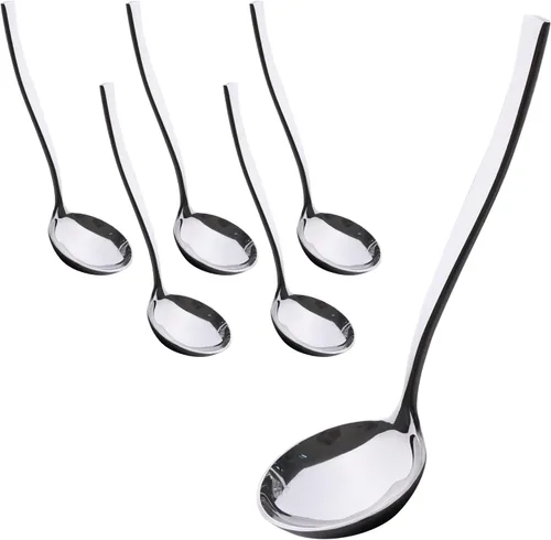 Vista 7 de Cucharón de acero inoxidable de 4 piezas, cuchara de sopa pequeña para sopa