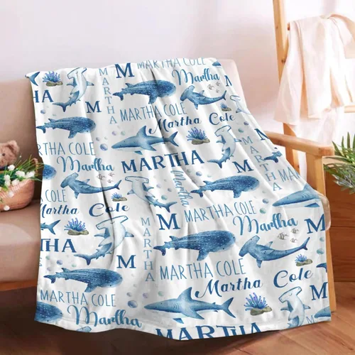 Vista 25 de Manta de tiburón de dibujos animados, regalos para niñas y niños, regalos para amantes de los tiburones, manta de tiburón, regalos para niños