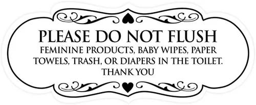 Vista 73 de Signs ByLITA Designer Please Do Not Flush Etiqutte Letrero (negro) - Pequeño 1 paquete