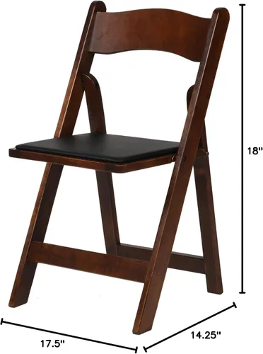 Vista 8 de Silla plegable acolchada de madera clásica americana
