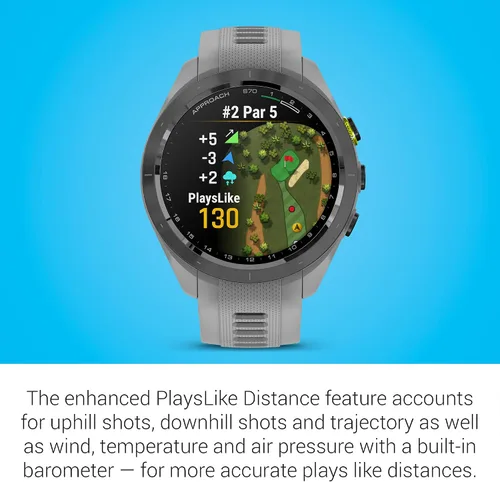 Vista 6 de Garmin Approach S70 Reloj Inteligente de Golf Mapas CourseView a Todo Color con Pantalla AMOLED Ejecución Avanzada de Tiros y Alineación de Putt