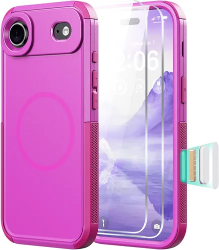 Vista 17 de Diverbox Funda para iPhone 13 [compatible con MagSafe] [con protector de pantalla] [a prueba de golpes] [a prueba de caídas] Funda de protección