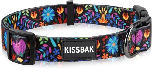 Vista 7 de Collar de perro para perros pequeños y medianos, diseño especial, lindo collar para mascotas, suave, ajustable, elegante, floral, hembra, cachorro