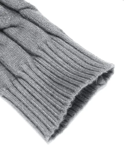 Vista 6 de Suéter COOFANDY ajustado de tejido trenzado para hombre de cuello alto sin botones