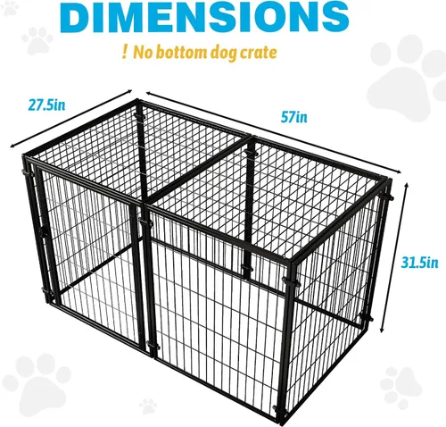 Vista 2 de XPIY Jaula grande para perros – Perrera de metal para perros medianos y pequeños, segura para interiores y exteriores, jaula grande para cachorros
