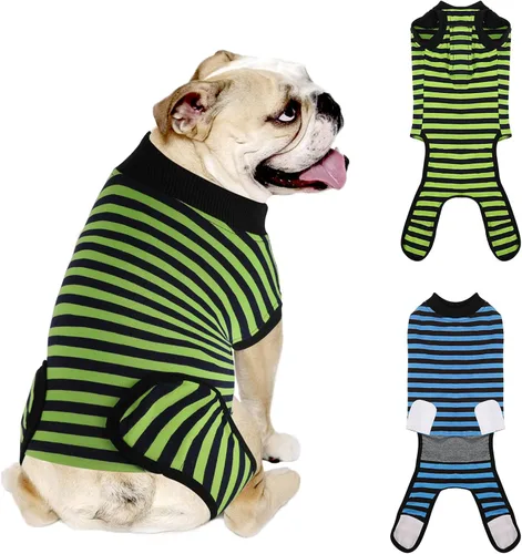 Vista 23 de Paquete de 2 unidades de algodón transpirable para perros de recuperación para después de esterilizar heridas abdominales, protectores profesionales