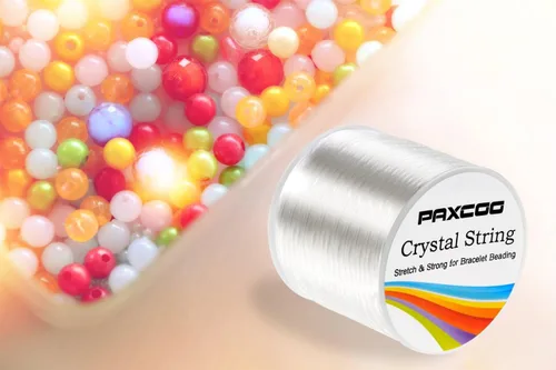 Vista 6 de Paxcoo Cordón de cuerda elástica de 0.047 in para joyería que hace pulseras que rebordean el hilo