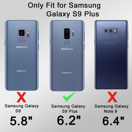Vista 7 de Funda protectora a prueba de golpes para Samsung Galaxy S9 Plus, 6.2 pulgadas (negro)