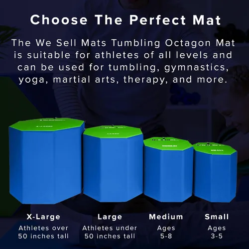 Vista 5 de We Sell Mats - Alfombrilla de gimnasia octogonal con forma de destreza, para volteretas, saltos y puente, entrenador para gimnasia, porrismo y artes