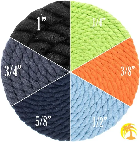 Vista 4 de West Coast Paracord - Cuerda de algodón natural trenzada de 3 hebras, 1/4, 1/2, 5/8, 3/4, y 1 pulgada de diámetro, 10, 25, 50, 100 pies Backwoods