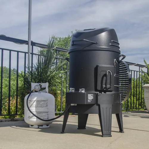 Vista 6 de Charbroil The Big Easy® TRU-Infrared 3-en-1 ahumador, asador y parrilla a gas, negro - 14101550