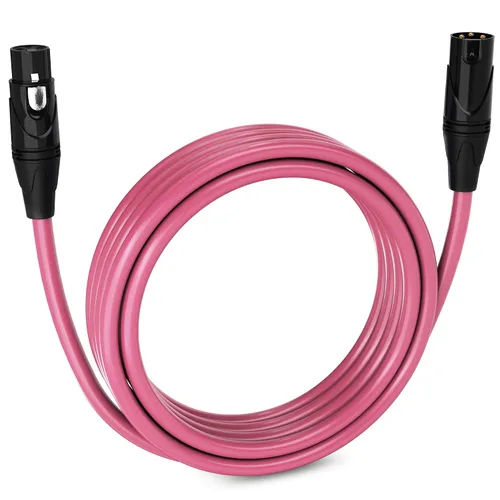 Vista 46 de LyxPro Cable de micrófono XLR hembra a macho de ángulo recto de 3 pines de 1.5 pies para altavoces amplificados, interfaz de audio, rendimiento