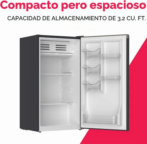 Vista 3 de Frigidaire Mini refrigerador, compartimento compacto para congelador, control de termostato ajustable, puerta reversible, serie contemporánea, 3.2