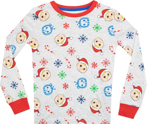 Vista 2 de CoComelon Pijama de Navidad para niño color gris