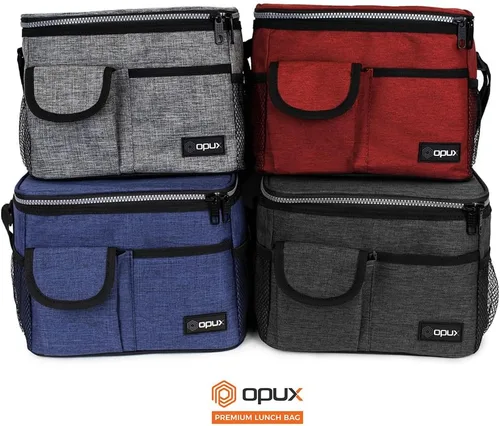 Vista 7 de OPUX Lonchera aislada para adultos, hombres, mujeres, niños y niñas Bolsa térmica mediana a prueba de fugas para la escuela, trabajo, oficina