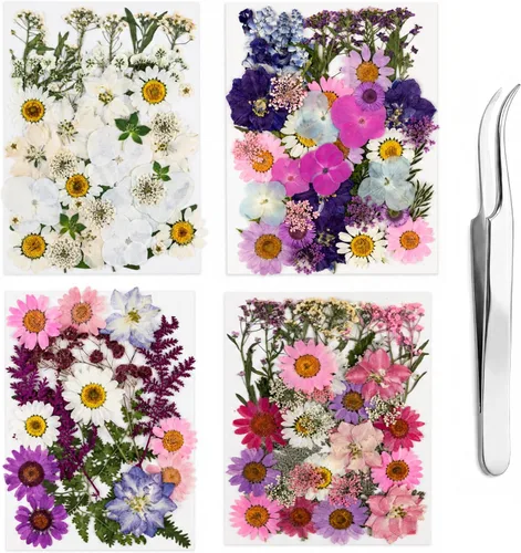 Vista 12 de 40 piezas de flores prensadas secas rosas para resina 40 unidades rosa