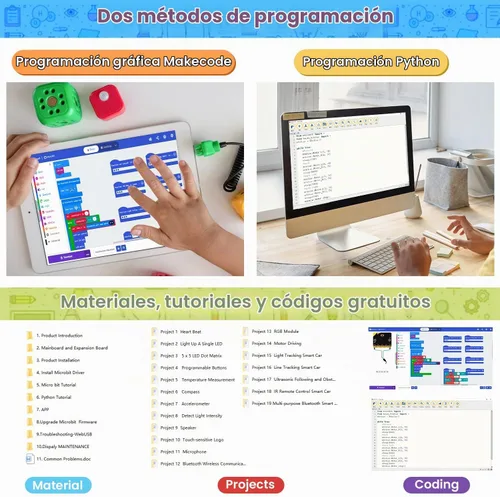 Vista 3 de KEYESTUDIO Microbit Robot - Kit de arranque de coche compatible con BBC