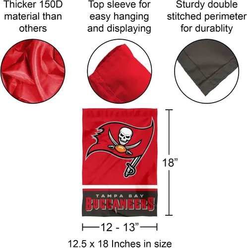 Vista 3 de Bandera de jardín de doble cara de Tampa Bay Buccaneers