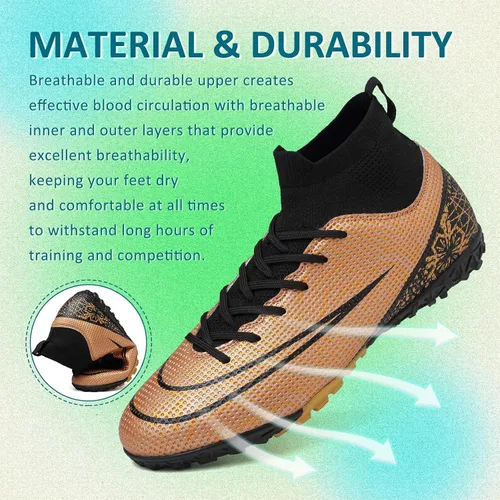 Vista 2 de CBUSTER Soccer Cleats Mens Women Indoor Outdoor Soccer Shoes for Big Boy AGFG