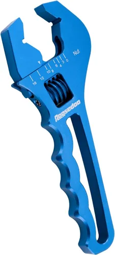 Vista 11 de Llave de ajuste ajustable para accesorios AN de 3AN-16AN, llave de manguera de aluminio ligera de extremo plano negro con un zócalo de 6AN-AN8