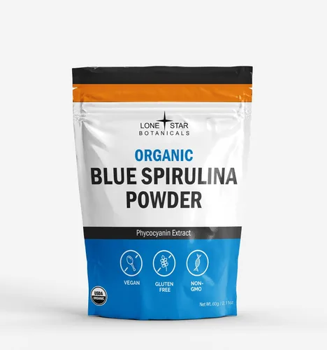 Vista 10 de Polvo de espirulina azul orgánico, 100% puro superalimento de algas azul-verdes, sin olor a pescado, colorante natural para batidos y bebidas
