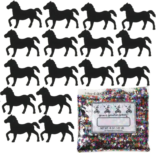 Vista 2 de Confeti Caballo Negro - Paquete al por menor #8973 QS0