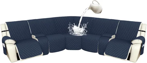 Vista 97 de Arfntevss Fundas de sofá modular reclinable, 100% impermeable, en forma de L, para sillón reclinable en forma de L, funda seccional lavable