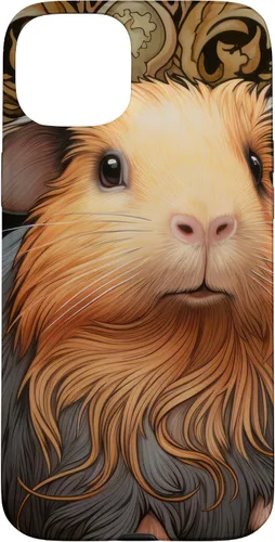 Vista 9 de iPhone 16 Guinea Pig Art Nouveau Abstract Case